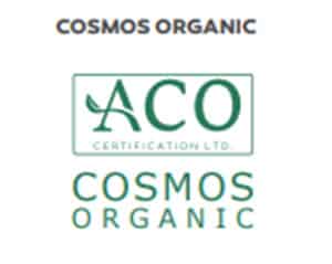 ACO Certification Ltd. logo with the words "COSMOS ORGANIC" below it.